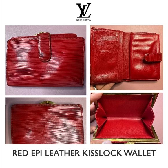LV Red Epi Leather Kisslock Wallet - Picture 3 of 11